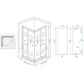 Xellanz Sanifun Eco hoekinstap douchecabine 5mm 1000x1000x1900 helder glas.
