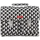Bakker Made With Love - Mini Schooltas - Rugtas - Canvas - Fairtrade - Rugbanden - zwart wit print - 28x22x6 cm