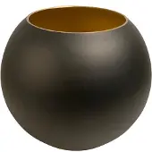 Vase the World Vaas - Zwart- Rond - Glas - Black gold Zambezi | Ø20,5 x H25 cm