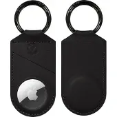 Valenta - AirTag Hoesje - AirTag Sleutelhanger - Leer - Zwart - geschikt voor Apple AirTag