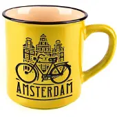 Matix Mok Amsterdam Bike 300 Ml Keramiek Geel/zwart