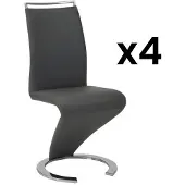 Vente-unique Set van 4 stoelen TWIZY - Zwart kunstleer