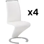 Vente-unique Set van 4 stoelen TWIZY - Wit kunstleer