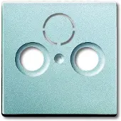 Busch-Jaeger BJ toekomstige lineaire coaxiale afdekking, type 1743-83, met 3 gaten, afgewerkt met alusilver