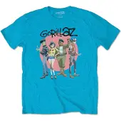 Gorillaz - Group Circle Rise Heren T-shirt - XL - Blauw