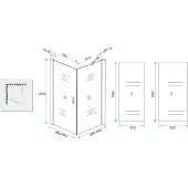 Wiesbaden Douchecabine uni klapdeur vierkant 90x90x200 cm 8 mm nano coating mat zwart