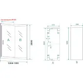 Wiesbaden Skyline nis schuifdeur 1300 x 2000 x 8 mm nano helder glas/mat zwart
