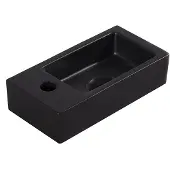 Wiesbaden Fonteinset Rhea S mini met fontein links quartz, kraan, sifon en afvoerplug geborsteld messing