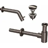Ink Fonteinkraanset Inbouw Inclusief Waste en Design Sifon Metal Black