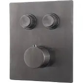 Wiesbaden Caral Klik Pro Afbouwdeel Inbouwthermostaat 2 Weg Gunmetal - Kranen, Badkranen, Inbouw Badkranen - 8720195547839