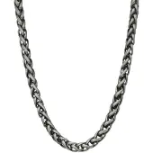 Lucardi Heren Ketting spiga antique finish - Staal - Ketting - Vaderdag Cadeautje - 50 cm - Zilverkleurig