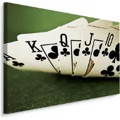 Karo-art Schilderij - Speelkaarten, Royal Flush, Klaveren, Premium Print