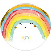 GoDan S.A Vegaoo - 8 kartonnen borden rainbow party 23 cm regenboog