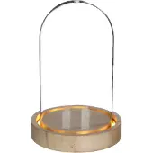 Packlinq Glazen LED stolp Ø10cm H:15,5cm met houten basis (1 st.)