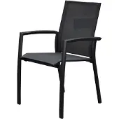 AVH-Collectie Malaga dining tuinstoel stapelbaar antraciet aluminium textileen