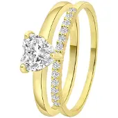Lucardi Ring goud / transparant