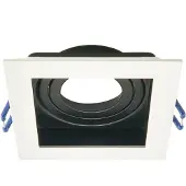 LumenXL Moderne kantelbare inbouwspot zwart met wit - Ace