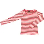 Apollo - Party T-shirt dames lange mouwen - Strepen - Rood/Wit - Maat L - Carnaval - Carnavalskleding dames - Carnavalskleding