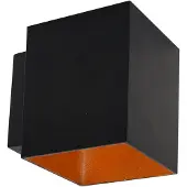 LumenXL Moderne wandlamp zwart met gouden binnenkant - Fay