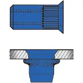 Gesipa Blindklinkmoer | klinknagelschacht d x l 9 x 17 mm M6 | staal verzinkkop (90graden) | 250 stuks - 1455369 1455369