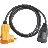 Brennenstuhl beschermingsadapterkabel met aardlekschakelaar, IP44, 2 meter, zwart, H07RN-F 3G1,5, artikelnummer 1160370