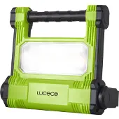 Luceco LED bouwlamp, draagbaar, zwart/groen, IP54, 20W, 1800lm, koud wit (6500K), met accu