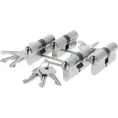 Starx PROFIELCILINDER VERNIKKELD 60MM GELIJKSLUITEND SKG2