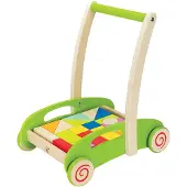 Hape Wagen met blokken - - Educatief speelgoed - Unisex - Kind - 12 jaar
