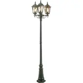 Konstsmide Mastlamp Firenze, 3-lamps, groen FIRENZE, dimbaar, groen, Glas, Landelijk