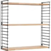 Tomado Boekenrek 3 Planken Hout/Zwart - 70 x 68 x 21 cm