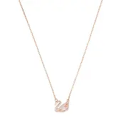 Swarovski Ketting 'Swan' rose-goud / rosa / wit