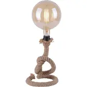JUST LIGHT Tafellamp Rope, bruin / roest, Woon-/ Eetkamer, Maritiem, Tafellamp