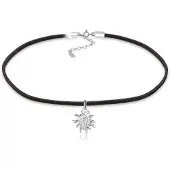 Elli Ketting 'Edelweiss' zwart / zilver