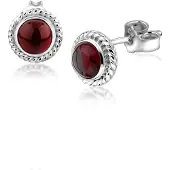 Nenalina Oorbellen donkerrood / zilver
