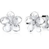 Elli DIAMONDS Oorbellen 'Frangipani Blüte' wit