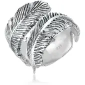 Elli Ring 'Feder' zwart / zilver