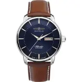 Zeppelin Analoog horloge 'Atlantic Automatic' nachtblauw / karamel / zilver
