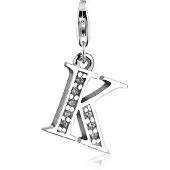 Nenalina Dames Bedel Bedeltje Hanger Letter in 925 Sterling Zilver voor alle gangbare Charmdragers