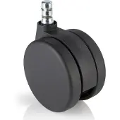 Hjh OFFICE 5x ROLO No-Noise 11mm/75mm Vloerbekleding - Bureaustoelwielen Zwart