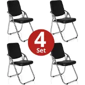 Hjh OFFICE ESTO 4 stuks per pakket - Vergaderstoel / bezoekerstoel Zwart
