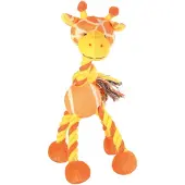 Trixie pluche dier met touw en tennisbal assorti
