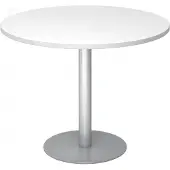 Hjh OFFICE PRO BISTRO F100R S - Systeem conferentietafel Wit Zilver Ø 100