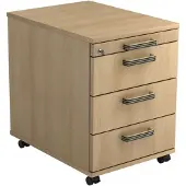 Hjh OFFICE PRO SIGNA AC30 SG - Rolcontainer Hout Eiken met 3 lades Greeplijst kunststof