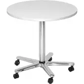 Hjh OFFICE PRO BISTRO 80R C - Systeem conferentietafel Wit Chroom Ø 80
