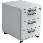 Hjh OFFICE PRO SIGNA AC30 SG - Rolcontainer Grijs Hout met 3 lades Greeplijst kunststof