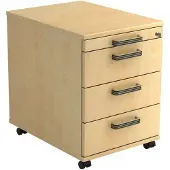 Hjh OFFICE PRO SIGNA AC30 SG - Rolcontainer Esdoorn Hout met 3 lades Greeplijst kunststof