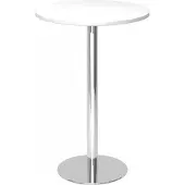 Hjh OFFICE PRO BISTRO H80R C - Systeem conferentietafel Wit Chroom Ø 80