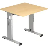 Hjh OFFICE PRO MEGA 8 S - 80 x 80 Esdoorn/Zilver Tafelhoogte I In hoogte verstelbaar