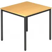 Hjh OFFICE PRO DORAN DR08 D - Beuken 80 x 80 met ronde buis / Zwart