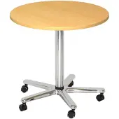 Hjh OFFICE PRO BISTRO 80R C - Systeem conferentietafel Beuken Chroom Ø 80